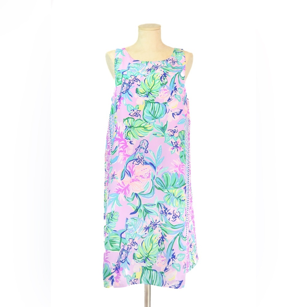 LILLY PULITZER • WOMEN’S JACKIE SILK SHIFT DRESS • “MERMAID IN THE SHADE”